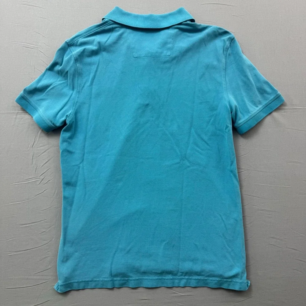 Banana Republic‎ Mens Elephant Logo Pique Polo Shirt Turquoise Blue Small S